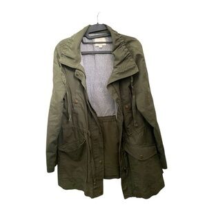 LOFT Green Utility Jacket with Relaxed Fit and Collar